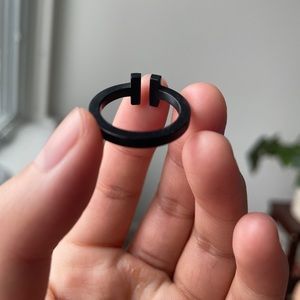 Tiffany & Co Black Stainless Steel T Square Ring